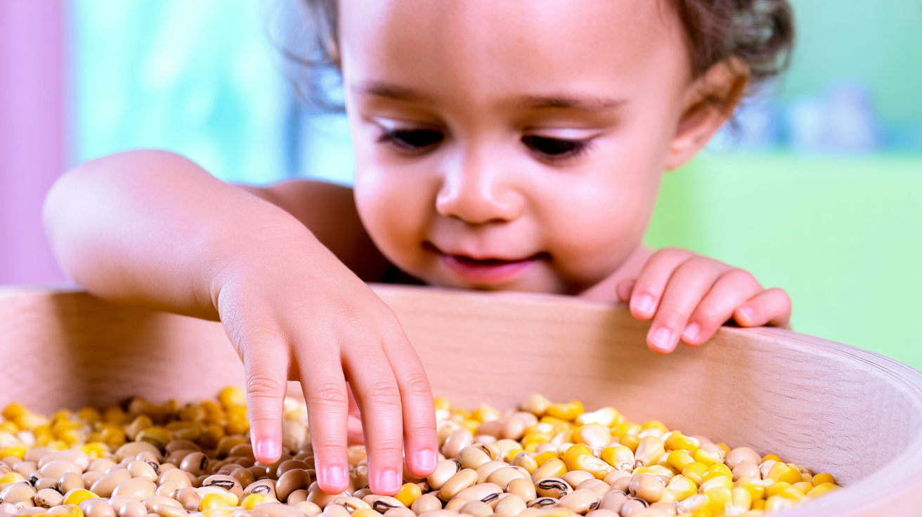 Cutia senzorială românească: cum transformi fasolea și porumbul în instrumente de dezvoltare tactilă