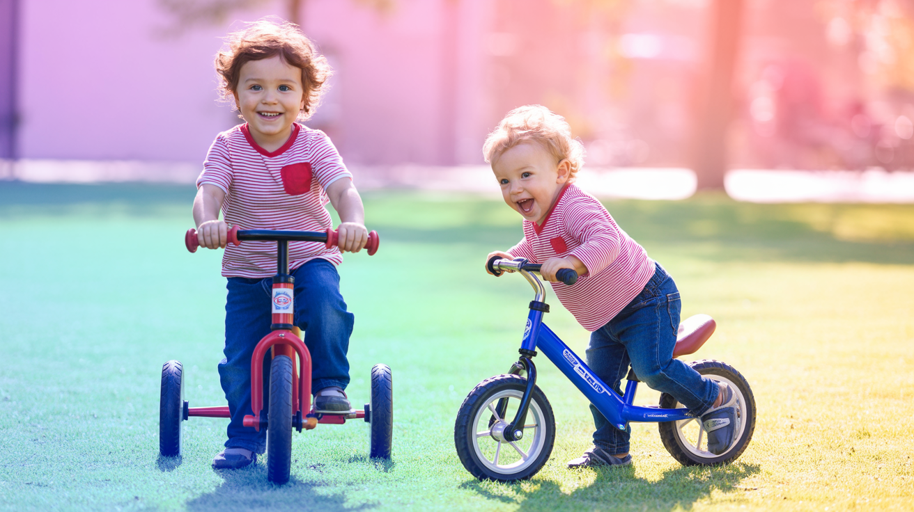 Tricicleta vs. bicicleta fără pedale: ghidul complet pentru primele aventuri pe roți