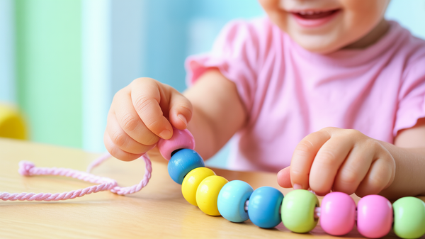 Activități de înșiruit și legare pentru motricitatea fină: cum antrenăm degetele dibace ale micuțului tău